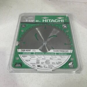 Hitachi 7-1/4 In 40 Tooth Thin Kerf Circular Saw Blade‎ Clean Finish Cut 303682